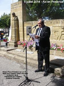 AOBR 2014 07 05 AIX EN PROVENCE CEREMONIE COMMEMORATIVE DU MASSACRE DU 5 07 1962 A ORAN (2)